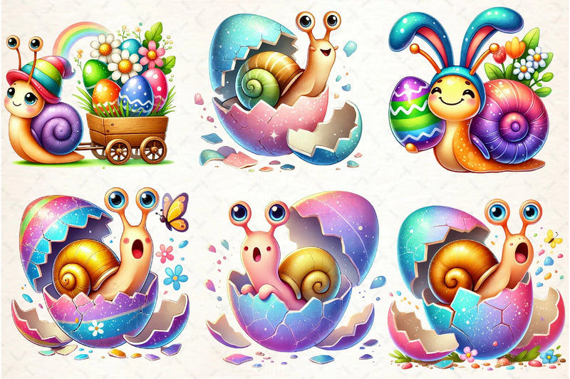 Easter Snail Clipart Bundle - CraftNest - Digital Crafting and Art