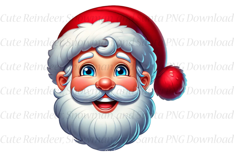 Cute Reindeer, Snowman & Santa Clipart Bundle - CraftNest - Digital Crafting and Art