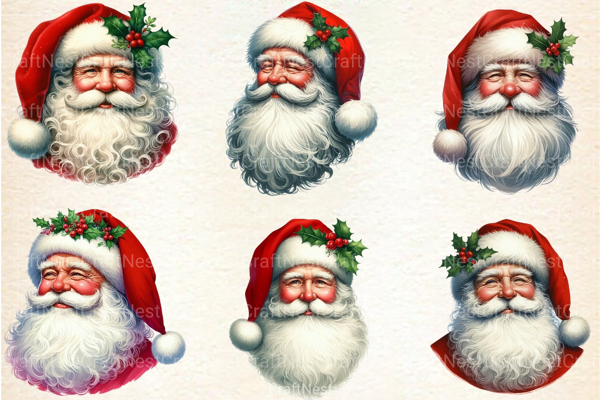 Christmas Red Santa Claus Clipart Bundle - CraftNest - Digital Crafting and Art