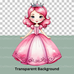 Pink Princess Clipart Bundle - CraftNest - Digital Crafting and Art