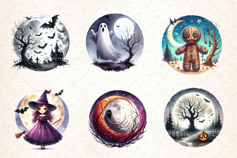 Scary Halloween Scene Clipart Bundle - CraftNest - Digital Crafting and Art