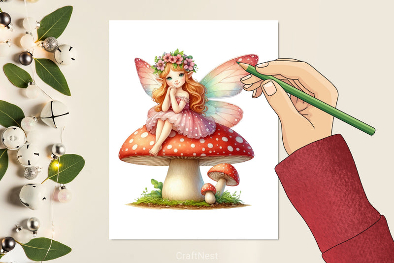 Fairy Mushroom Clipart Bundle - CraftNest - Digital Crafting and Art