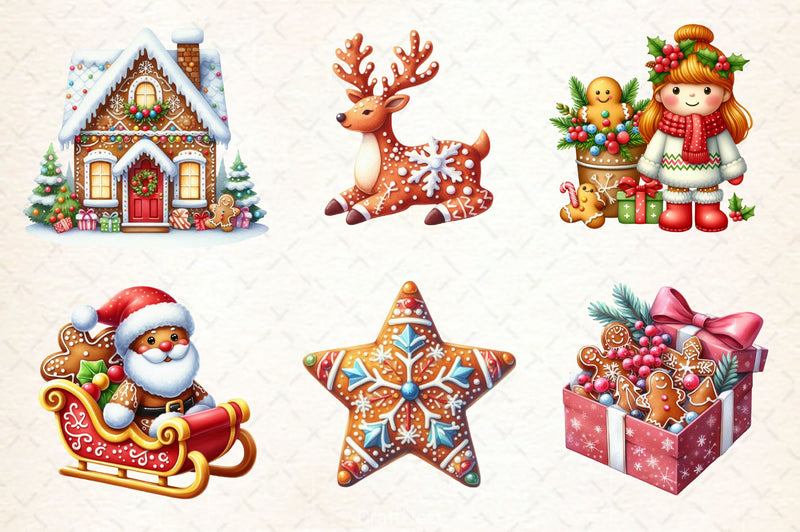 Christmas Gingerbread Clipart Bundle 7 - CraftNest - Digital Crafting and Art