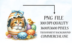 Easter Cat Peeking Clipart Bundle 2 - CraftNest - Digital Crafting and Art