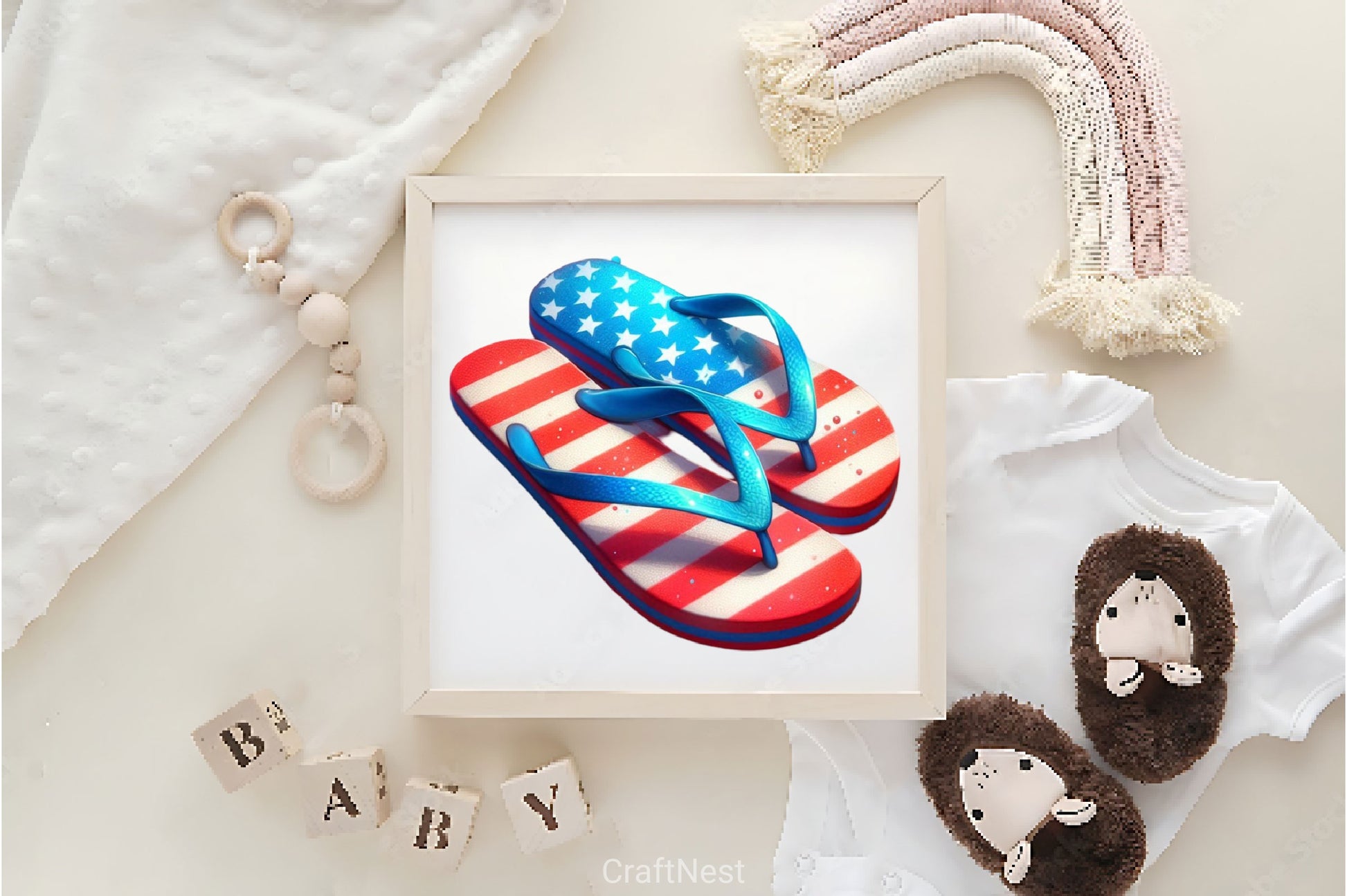 American Flip Flops Clipart Bundle - CraftNest - Digital Crafting and Art