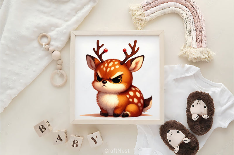 Funny Grumpy Deer Clipart Bundle - CraftNest - Digital Crafting and Art