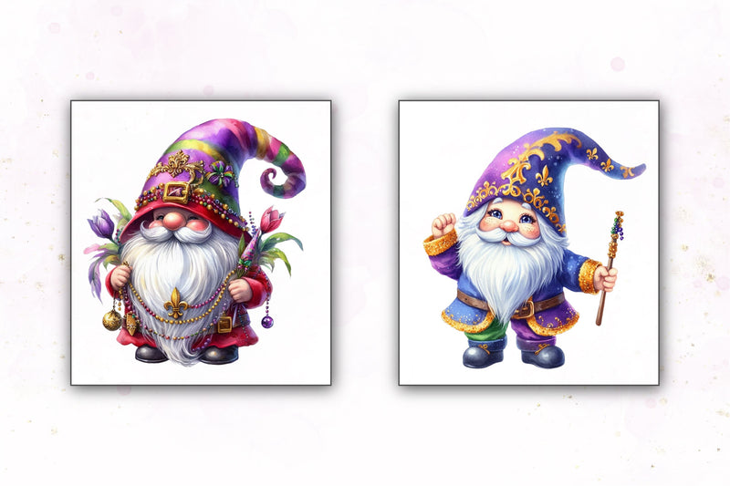 Mardi Gras Gnome Clipart Bundle 1 - CraftNest - Digital Crafting and Art