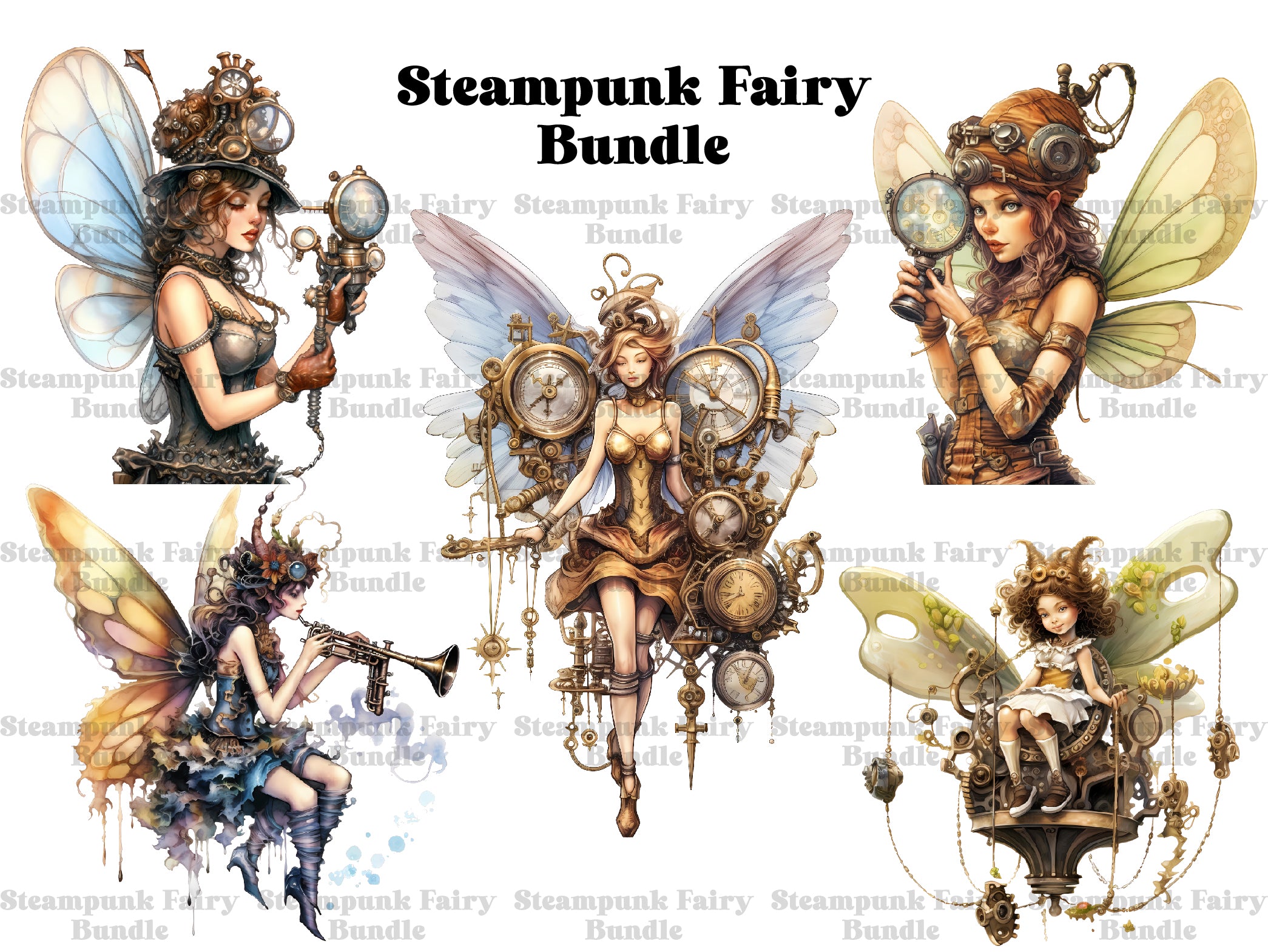 Steampunk Fairies Clipart - CraftNest