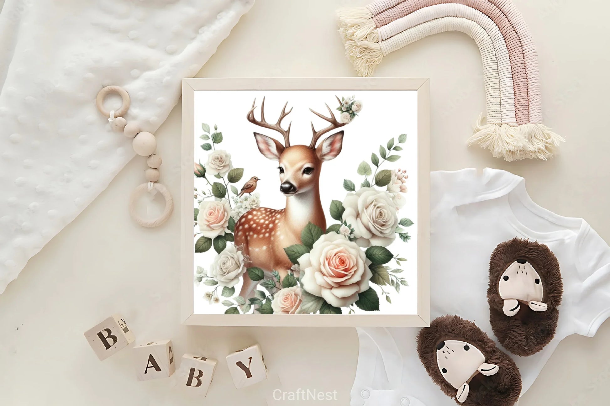 Deer with Roses Clipart Bundle - CraftNest - Digital Crafting and Art