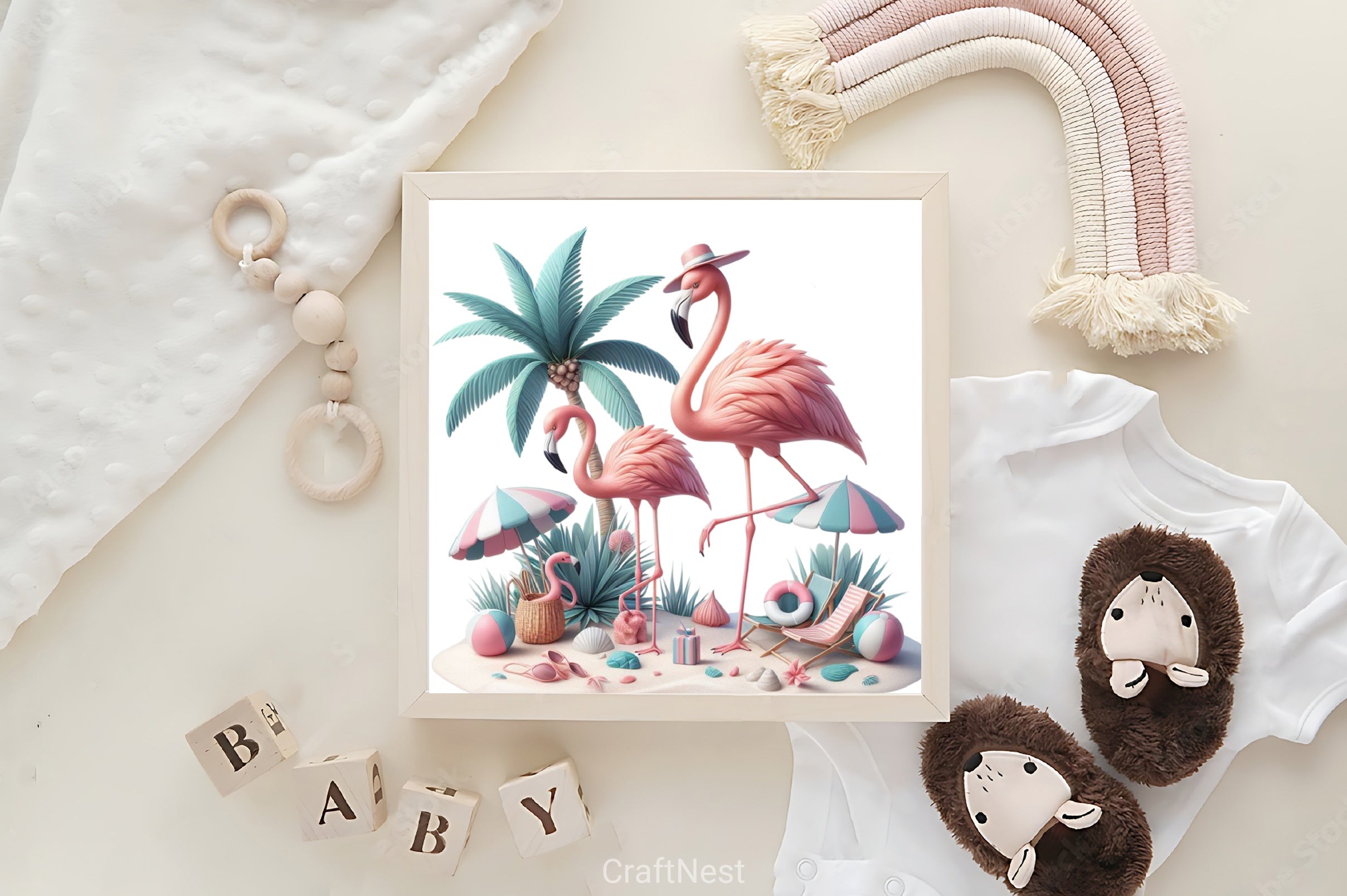 Summer Flamingo Clipart Bundle - CraftNest - Digital Crafting and Art