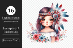 Native American Woman Clipart Bundle - CraftNest - Digital Crafting and Art