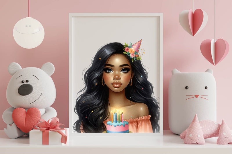 American Birthday Black Girl Clipart Bundle - CraftNest - Digital Crafting and Art