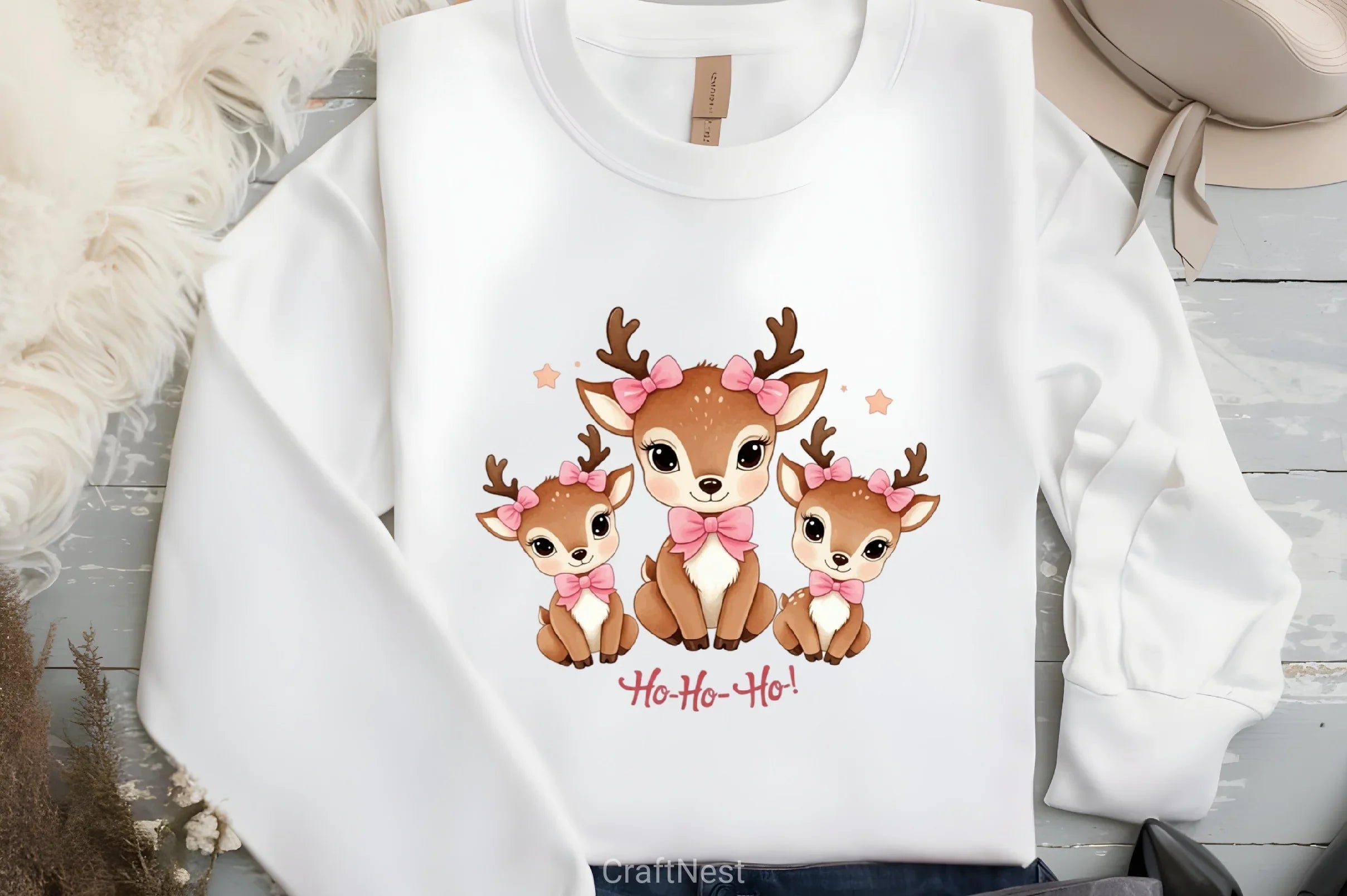 Merry Christmas Reindeer Clipart Bundle - CraftNest - Digital Crafting and Art