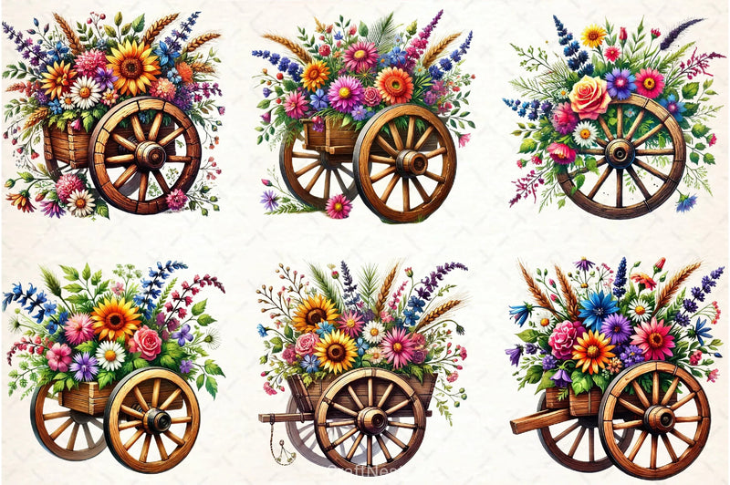 Spring Wheel Clipart Bundle - CraftNest - Digital Crafting and Art