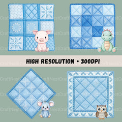 Quilt For Boys Clipart Bundle - CraftNest - Digital Crafting and Art