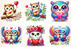Valentine Owl Clipart Bundle - CraftNest - Digital Crafting and Art