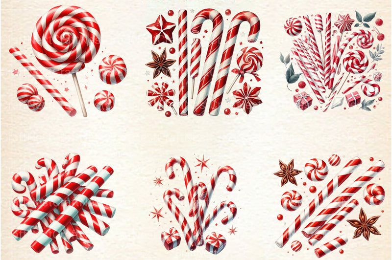 Candy Cane Clipart Bundle 2 - CraftNest - Digital Crafting and Art