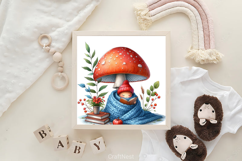 Cozy Mushroom Clipart Bundle - CraftNest - Digital Crafting and Art