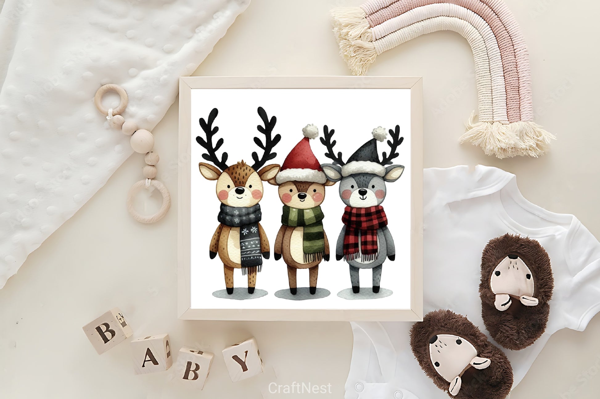 Christmas Reindeer Friends Clipart Bundle 1 - CraftNest - Digital Crafting and Art