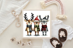 Christmas Reindeer Friends Clipart Bundle 1 - CraftNest - Digital Crafting and Art