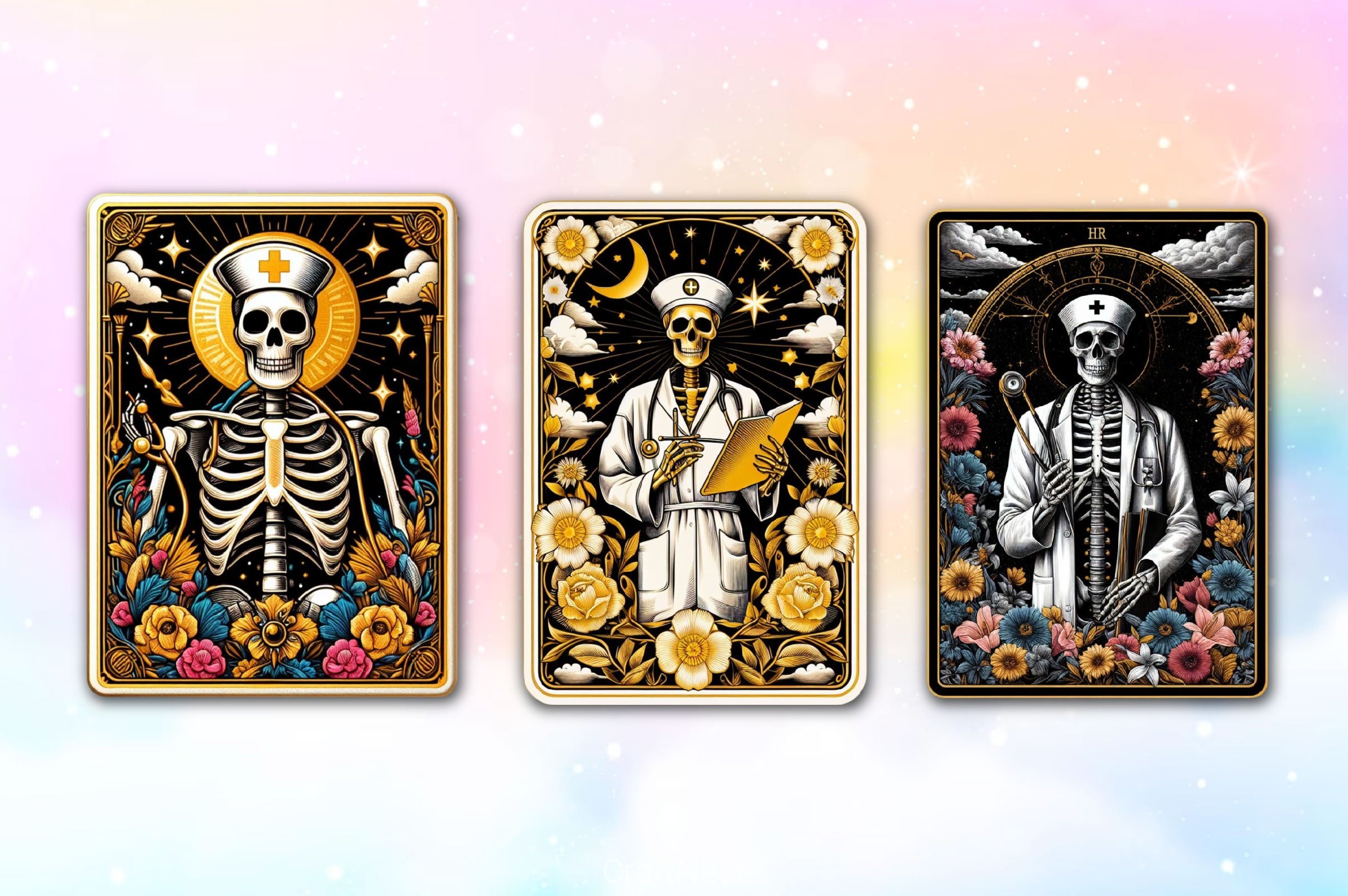 Nurse Funny Tarot Card Skeleton Clipart Bundle - CraftNest - Digital Crafting and Art