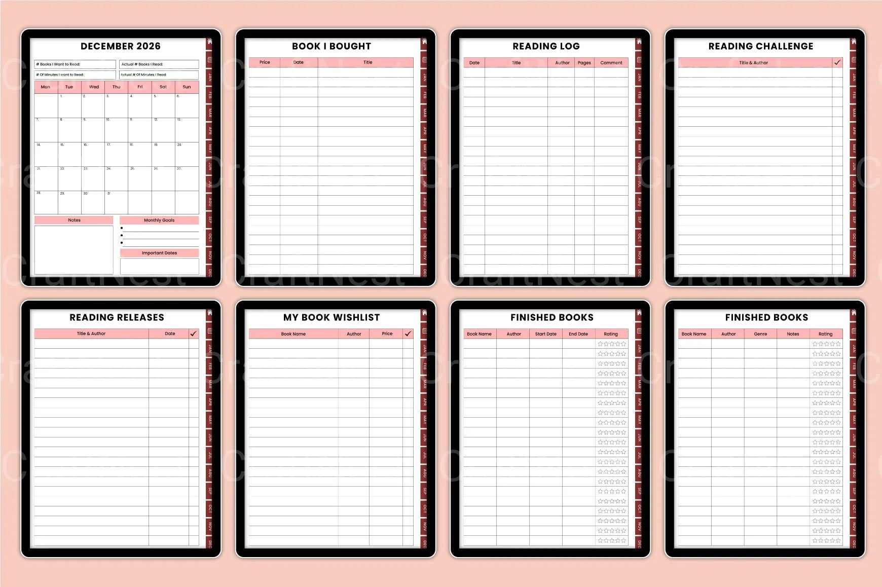 Reading Book Tracker Tool - CraftNest - Digital Crafting and Art