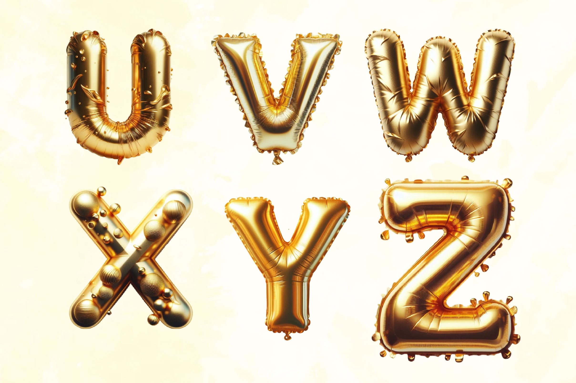 Gold Foil Balloon Alphabet Clipart Bundle - CraftNest - Digital Crafting and Art