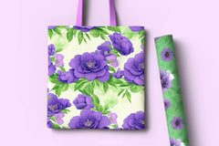 Purple Flowers Digital Papers - CraftNest - Digital Crafting and Art