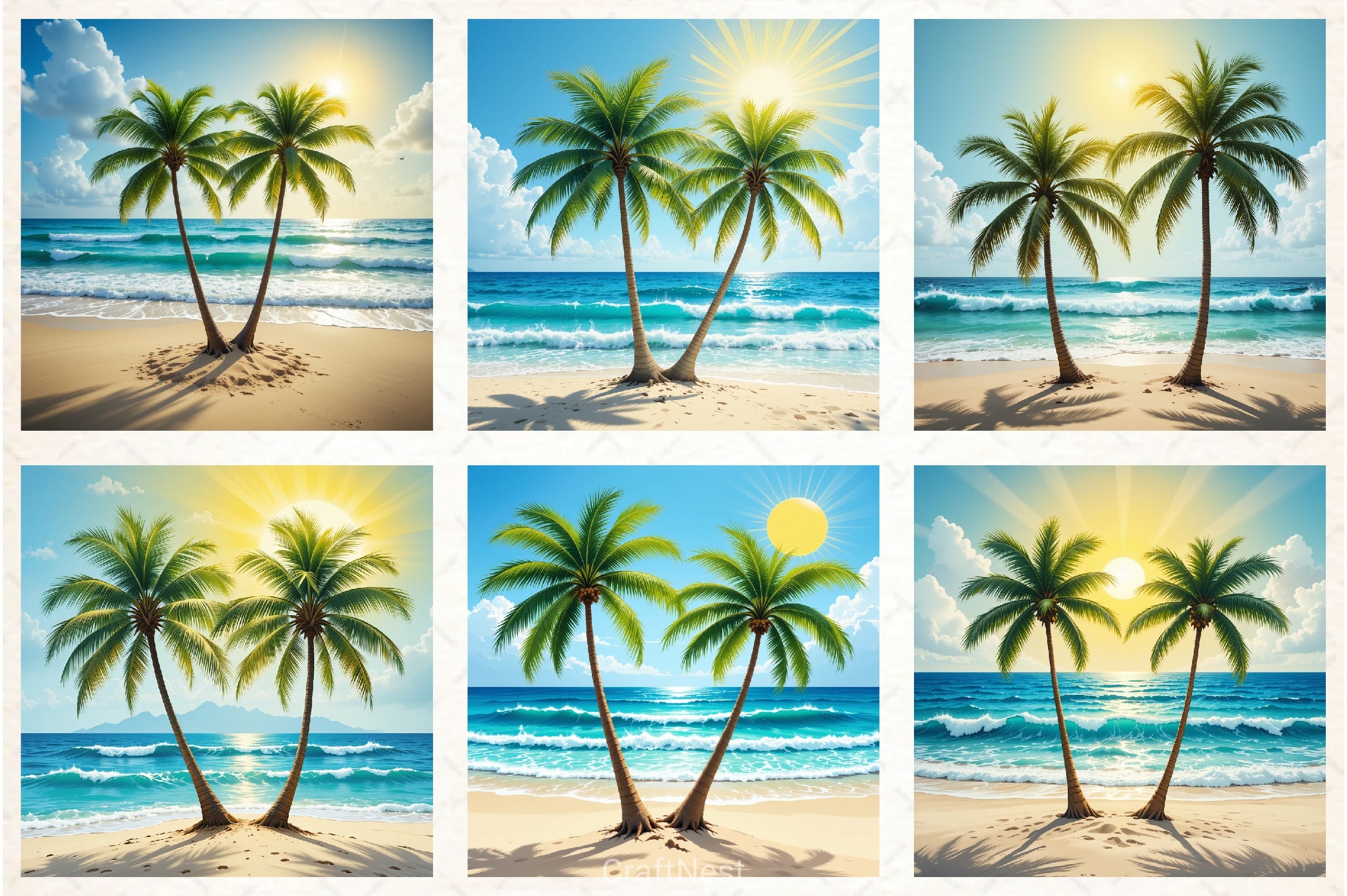 Summer Tropical Beach Clipart Bundle - CraftNest - Digital Crafting and Art