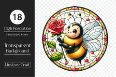 Bee Wind Spinner Stained Glass Clipart Bundle - CraftNest - Digital Crafting and Art