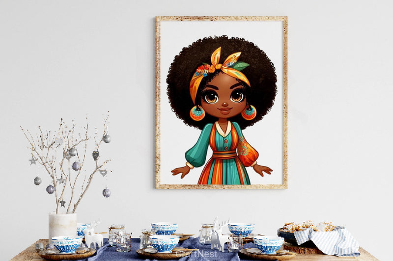 African American Black Girl Clipart Bundle - CraftNest - Digital Crafting and Art
