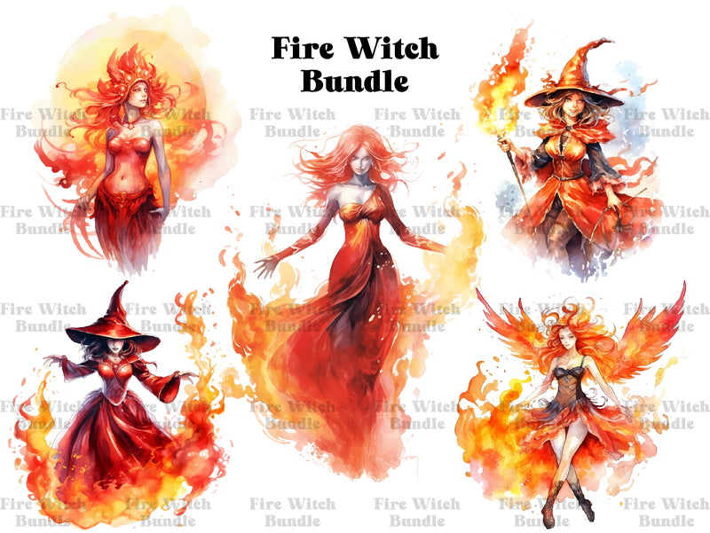 Fire Witches Clipart - CraftNest