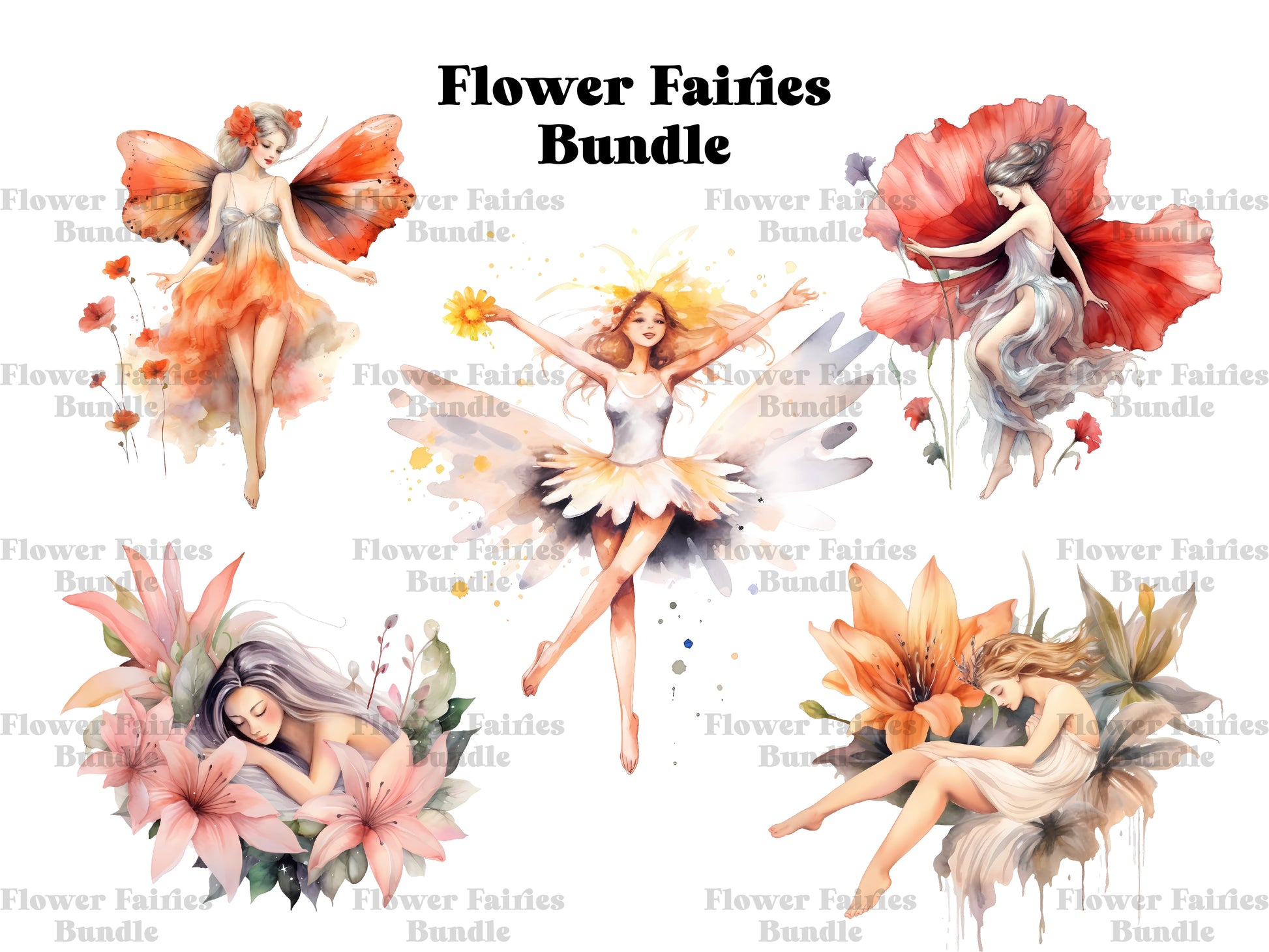 Flower Fairies Clipart - CraftNest