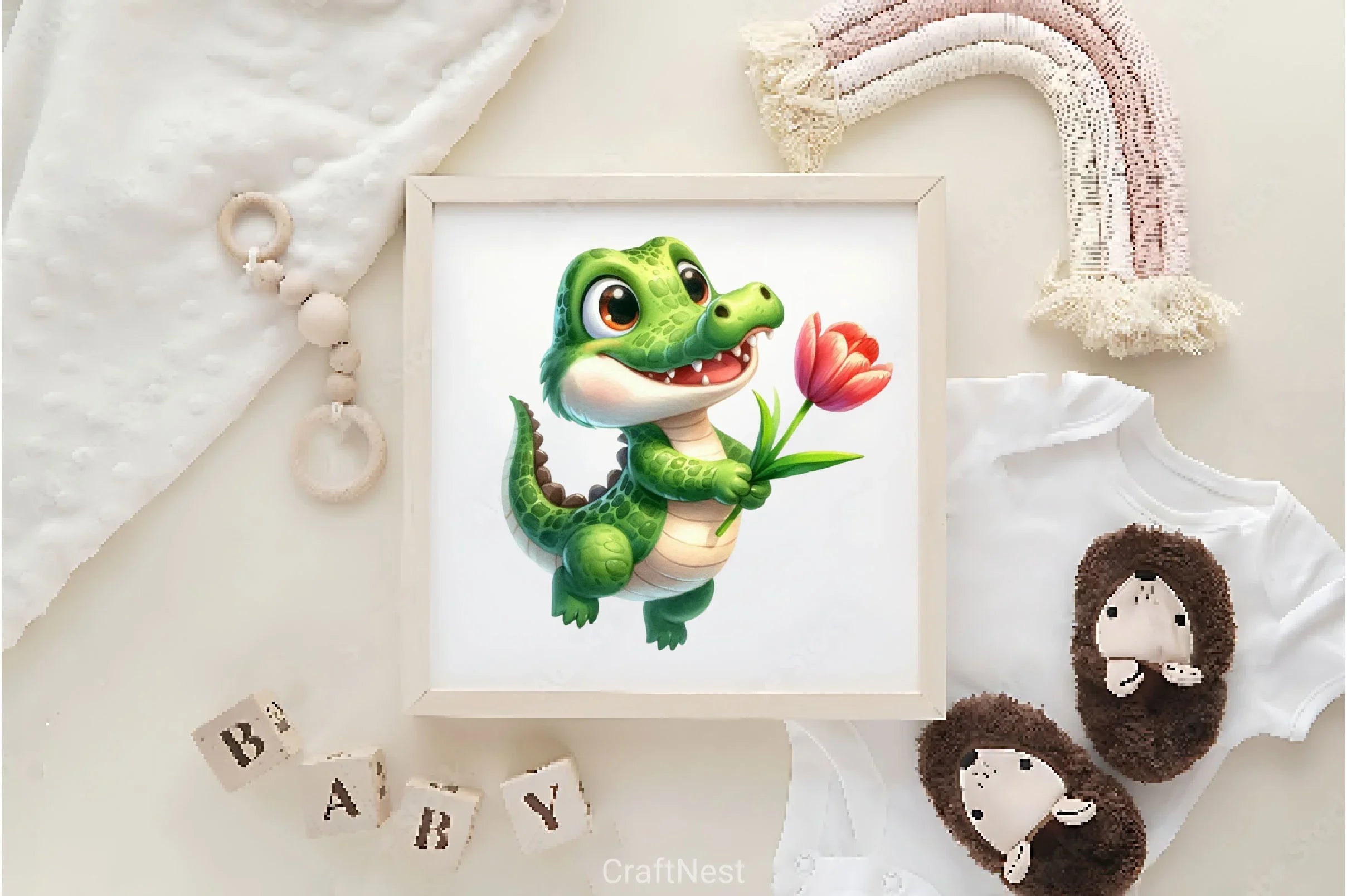 Cute Animals And Tulip Flower Clipart Bundle 3 - CraftNest - Digital Crafting and Art