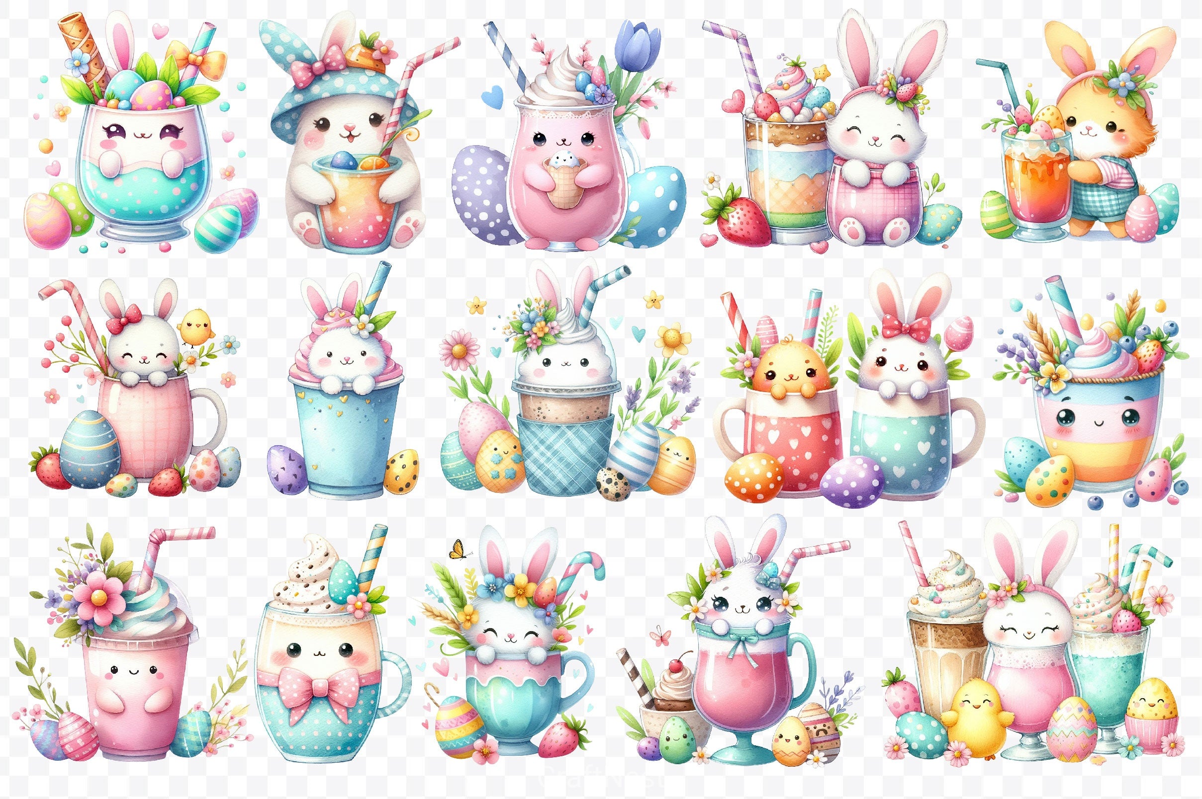 Cute Easter Drinks Clipart Bundle 2 - CraftNest - Digital Crafting and Art