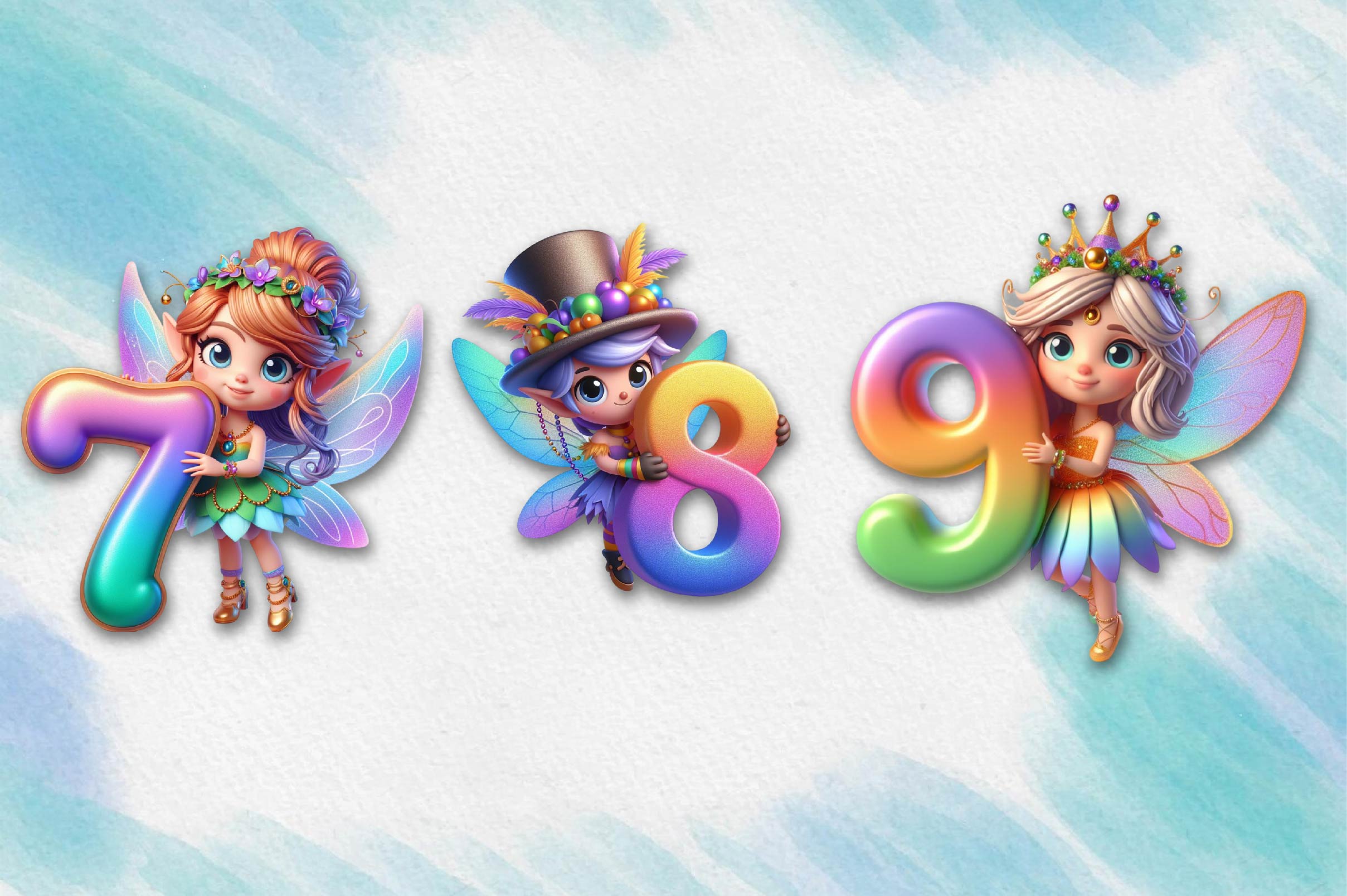 Mardi Gras Fairy Alphabet Clipart Bundle - CraftNest - Digital Crafting and Art