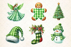 Green Plaid Christmas Clipart Bundle - CraftNest - Digital Crafting and Art
