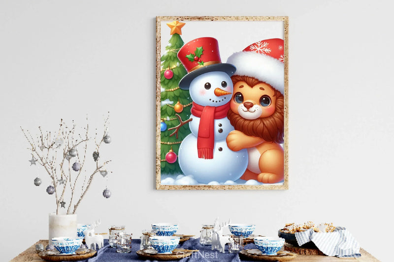 Cute Christmas Lion Clipart Bundle - CraftNest - Digital Crafting and Art