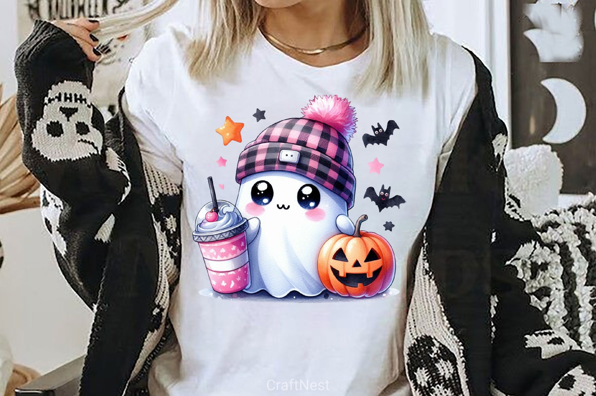 Cute Ghost Cute Halloween Clipart Bundle 23 - CraftNest - Digital Crafting and Art