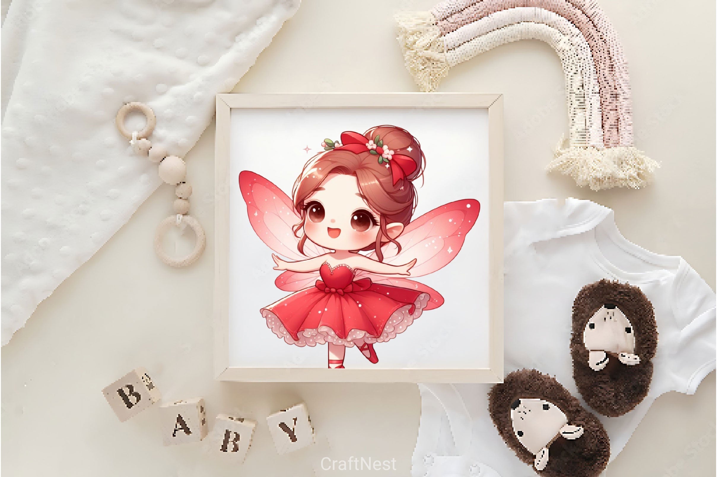 Cute Fairy Red Dress Clipart Bundle - CraftNest - Digital Crafting and Art