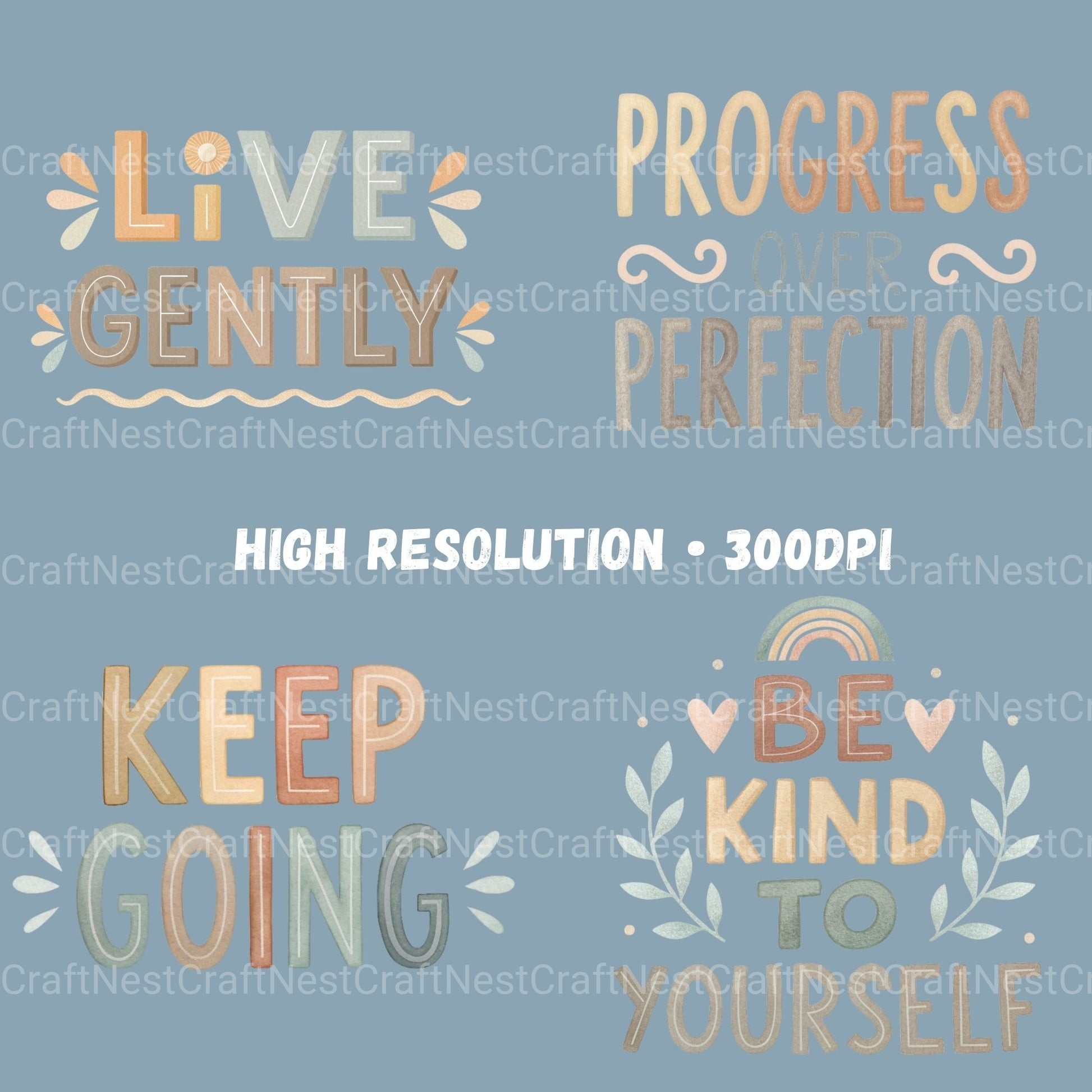 Positive Sayings Clipart Bundle - CraftNest - Digital Crafting and Art
