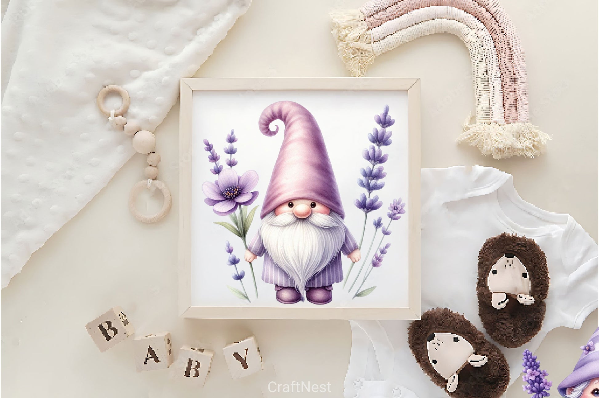 Lavender Gnome Clipart Bundle - CraftNest - Digital Crafting and Art