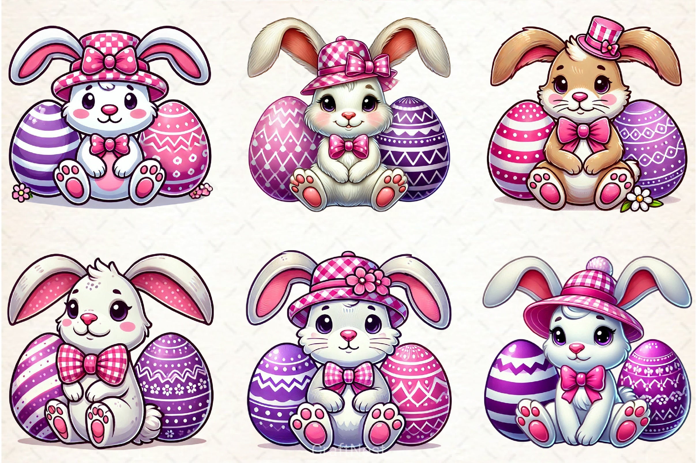 Cute Easter Bunny Clipart Bundle 36 - CraftNest - Digital Crafting and Art