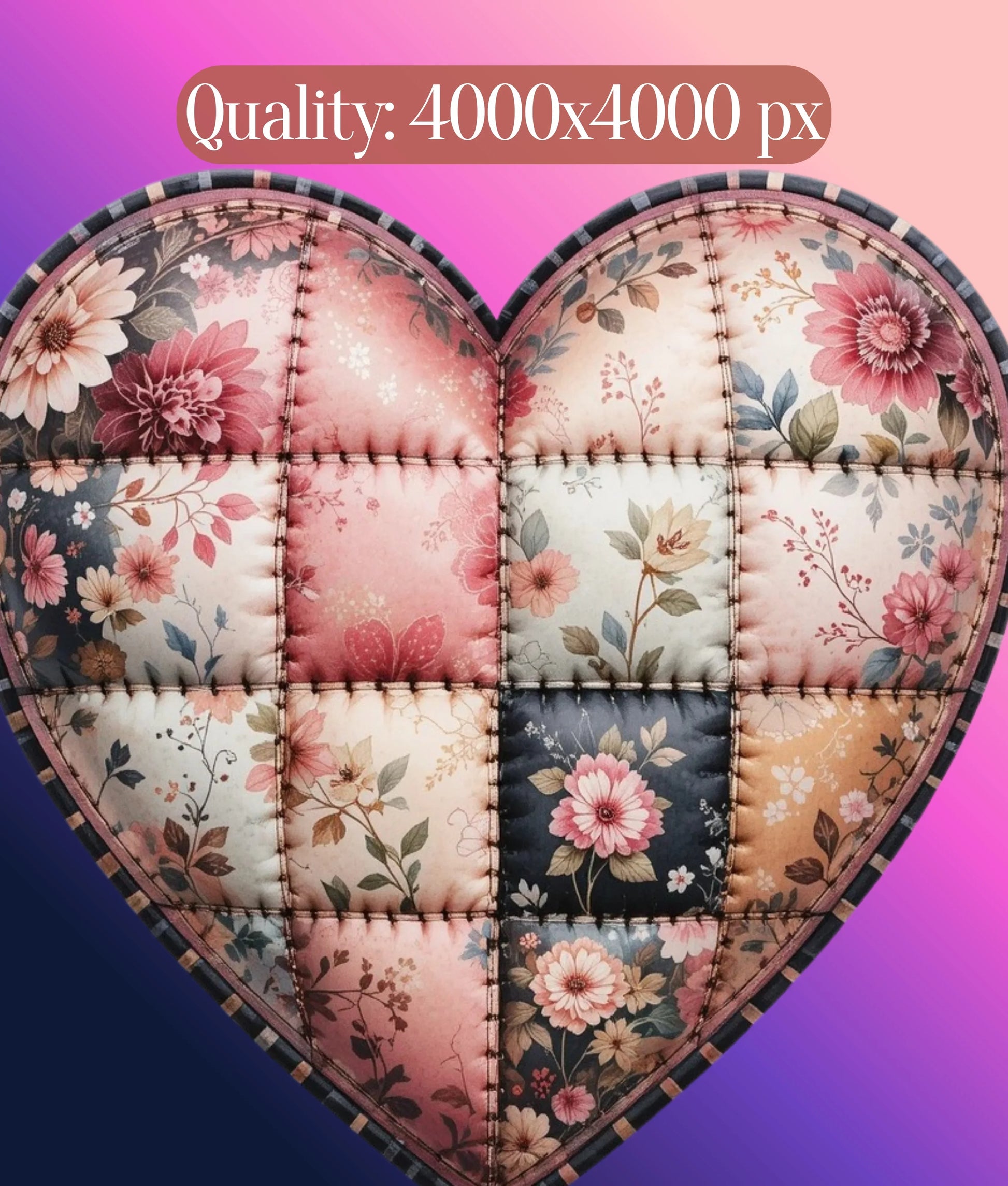 Patchwork Heart Clipart Bundle - CraftNest - Digital Crafting and Art
