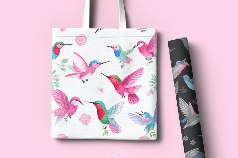 Winter Hummingbirds Digital Papers - CraftNest - Digital Crafting and Art