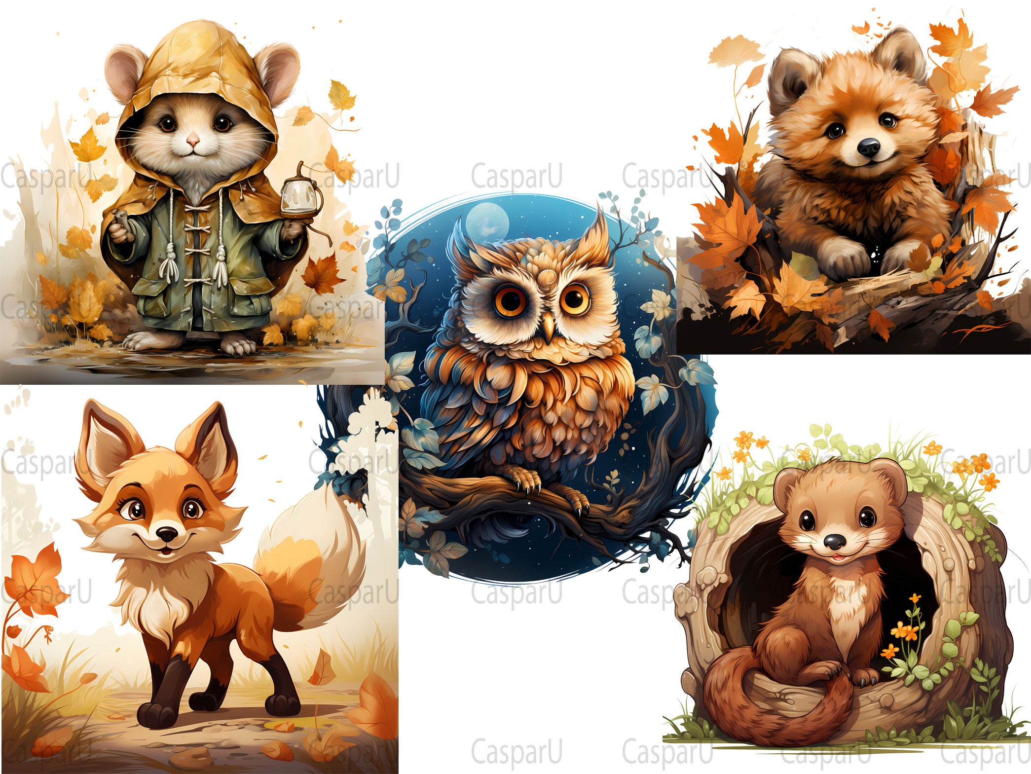 Cute Woodland Clipart - CraftNest