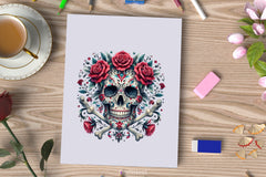 Skull Face Death Flower Clipart Bundle - CraftNest - Digital Crafting and Art