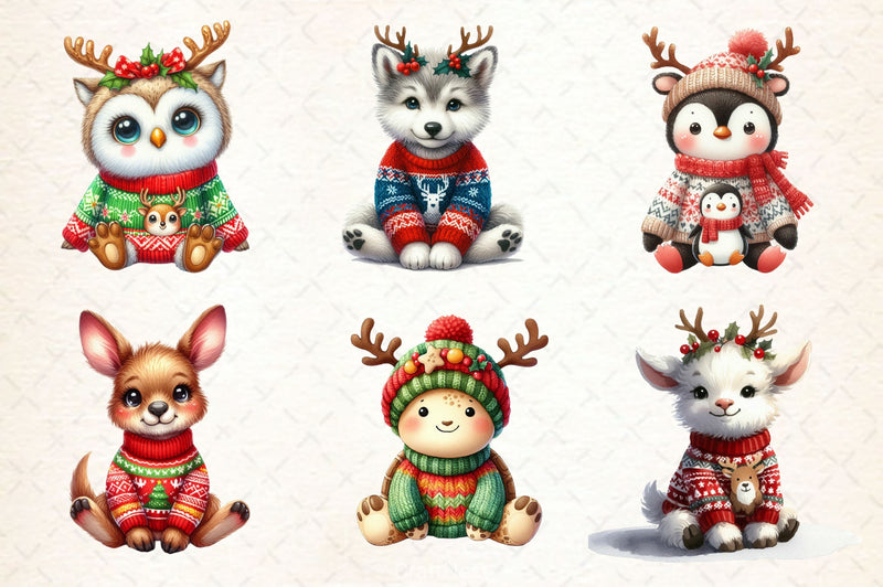 Christmas Animal Clipart Bundle 4 - CraftNest - Digital Crafting and Art