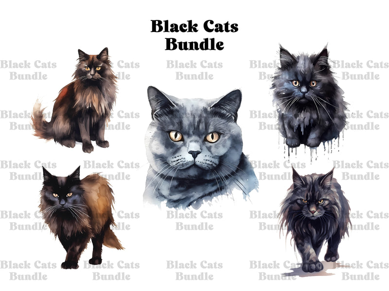 Black Cats Clipart - CraftNest