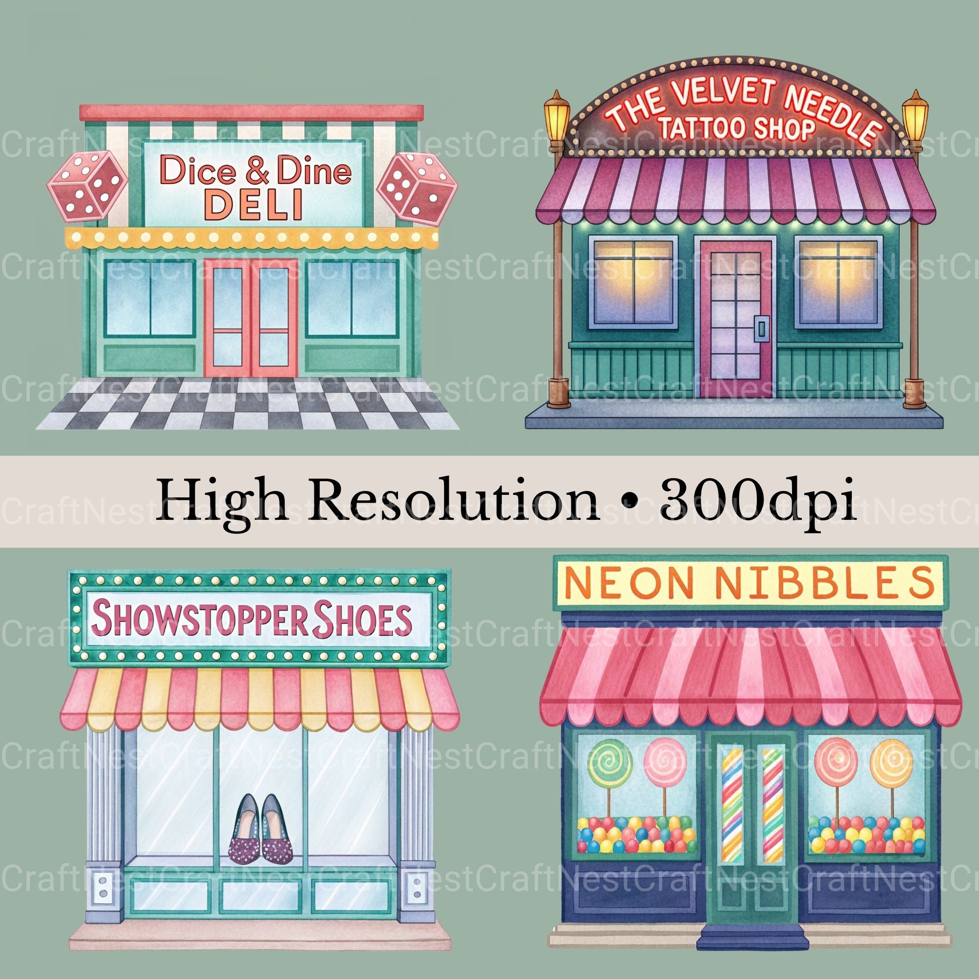 Village Shops Las Vegas Clipart Bundle - CraftNest - Digital Crafting and Art